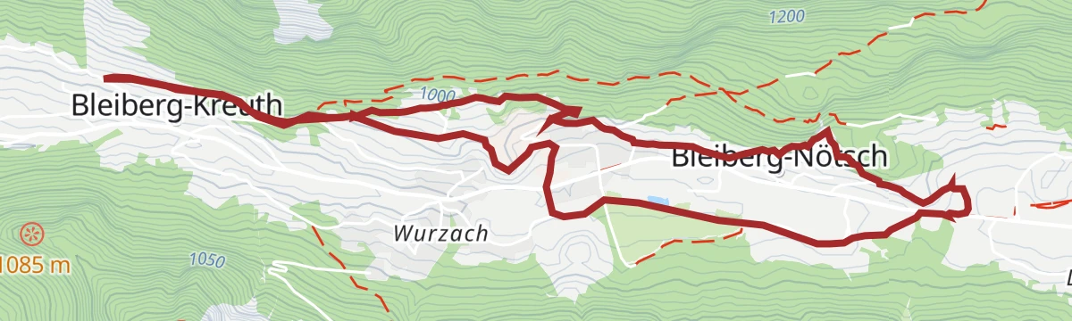 Route map: Bewegungsarena Bad Bleiberg - Jakomini-Runde (B3)
